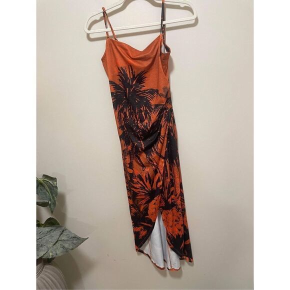 Urban Outfitters UO Solana Palm Tree Printed Split-Hem Midi Dress Size XS - Picture 5 of 9